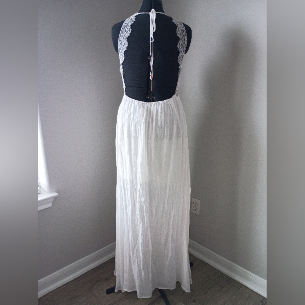 White Ruffle Maxi Dress - Picture 2 of 2